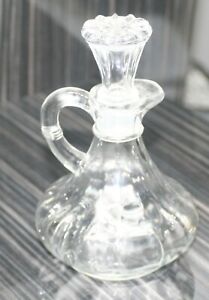 New ListingVintage clear pressed glass mini pitcher Cruet with stopper