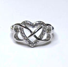Infinity Heart CZ Promise Ring Sterling Silver NEW