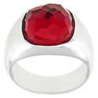 Swarovski Dot Rhodium Plated Red Crystal Womens Ring Size 8 / 58 - 5184634