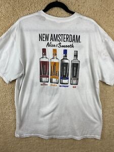 New Amsterdam Vodka Men's Sz XL White Graphic Print Short Sleeve T-Shirt