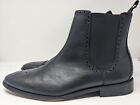 Mens Cole Haan Black Leather Giraldo Medallion Chelsea Boots Pull On Size 12
