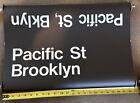 c1970 Vintage NYC Brooklyn NY Subway Roll Sign Trolley Train Station PACIFIC AVE