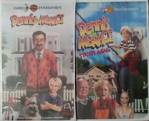 2 Dennis The Menace & Strikes Again VHS Tape Lot Clamshell VERY CLEAN