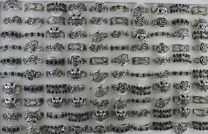 Wholesale Jewelry Mixed Lots 30pcs Charm Rhinestone Jewelry Lady's Alloy Rings