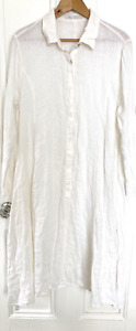 Elemente Clemente by Oska White Linen Shirt Dress Size 3 / UK size 14 Lagenlook