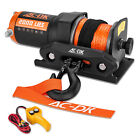 AC-DK Electric Winch 2000LBS 12V With 50ft Orange Synthetic Rope Towing ATV UTV