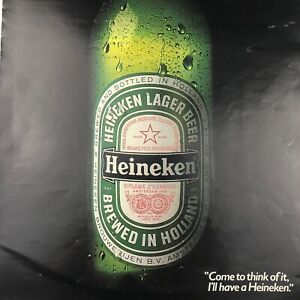 Vintage Heineken Beer Bottle Magazine Advertisement Ad Paper 13 x 10 Inches
