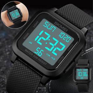 Men's Military Sports Watch LED Screen Large Digital Face Waterproof Wristwatch