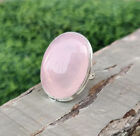 Popular Rose Quartz Gemstone Ring 925 Sterling Silver Handmade Women Ring SJ-255