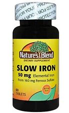 Nature's Blend SLOW IRON 50mg Elemental - 60 Tablets ^