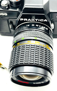 Praktica B100 SLR, w/ Prakticar PB Macro Zoom 35-70mm + orig. Praktica Strap