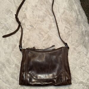Frye Melissa Satchel Handbag Cognac Brown Crossbody Bag Leather