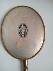Vintage Brass Vanity Mirror With Faux guilloche Style 12