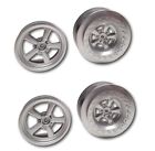 Silver Painted Set of 4 No Prep Drag Front & Rear Wheels 12mm Hex