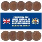 LOT OF 10 GREAT BRITAIN KING GEORGE VI 1 PENNY COINS OLD COLLECTIBLE 1937-1952