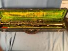 Antique Frank Holton-Conn ? Bb Straight Soprano Brass Saxophone in Holton Case