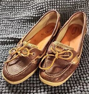 Womens Sperry Top Sider Slip On Boat Shoes Brown Bronze Womens 10M