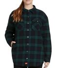 NWT Dickies Plaid Oversized Shacket Quilt Jacket Green/Blk, Juniors-Women Medium
