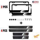 For Toyota Accessories Set Car License Plate Frame Cover + Door Sill Protector (For: Toyota Yaris)