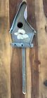 Rustic Birdhouse, Rusty Tin Roof, Hand Painted Flowers, Real Wood, Handcrafted