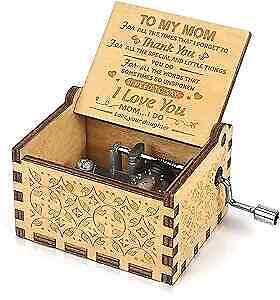 New ListingMusic Box Hand Crank Engraved Musical Box-U R My Sunshine Daughter to Mom