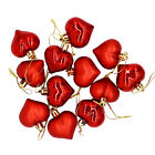 New Listing12pcs Heart Shaped Balls Durable Romantic Christmas Tree Ornaments Gift Plastic