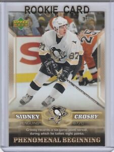 SIDNEY CROSBY ROOKIE CARD $$ GOLD VERSION 2005 Upper Deck Penguins HOCKEY NHL RC
