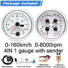 New Listing2 Gauge Set with senders 85mm GPS Speedometer w/tacho&4 In 1 Gauge for Boat Car
