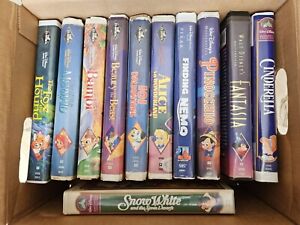 Lot of 11 Vintage Disney VHS Animated Movies Including 6 Black Diamond,...