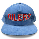 Vintage 90s Houston Oilers NFL Corduroy Snapback Hat NEW Tennessee Titans Blue
