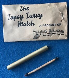 Vintage Magic Trick Topsy Turvy Match With Brass Tube Sedghill Industries 1960's