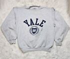 Vintage Yale University Crest Crewneck Pullover Sweater Gray Distressed Size XL
