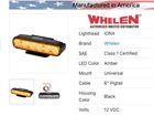 WHELEN IONA  01-066C747-10F  ASSY, ION LIGHT AMBER  NEW WITH MOUNTING BRACKET