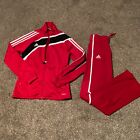 Adidas Mens Classics Tracksuit Clima365 Red/White/Blk Jacket Small-Pants XS