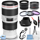 Canon EF 70-200mm f/4L IS II USM Lens + Telephoto and Wide Angle Lenses Bundle