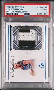 New ListingCole Anthony 2022 Panini Flawless Auto #d /25 GAME USED Patch Magic PSA 7 NM