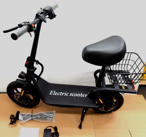 Electric Scooter 500W Motor, Speed 19Mph/25 Miles w/ Seat, Carry Basket and Keys