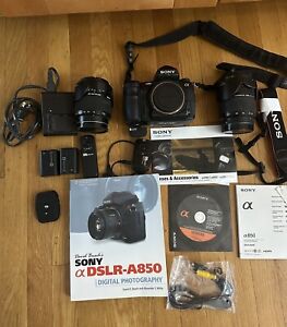 Sony  DSLR A850 Digital Camera w/18-250,28-75mm ,Manual,Charger & accessories-VG