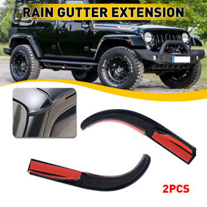 2 For Jeep Wrangler JK 2007-2017 Water Rain Gutter Extension Channel Accessor (For: Jeep)