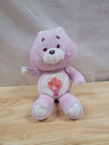 Vintage Care Bears Share Bear Plush Purple Milkshake Belly Lovey Doll Kenner