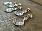 5 Pendalogues French Cut Chandelier Crystals Lead Crystal Lamp Parts 3”
