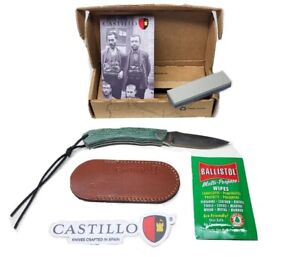 Castillo Knives Torre Folding Pocket Knife Green Micarta Handle Made in Spain