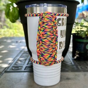 30oz  Stretchable Paracord Tumbler Handle, Solid Kaleidoscope, Fits Epoxy Cups