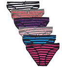 Nabtos 6 Womens Cotton Bikini Underwear Panties Stripes Color Briefs Lot Size M