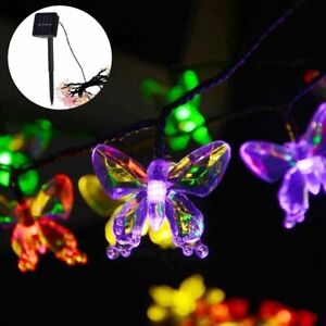 Butterfly Solar String Light Waterproof Fairy Light Colorful for Yard Lawn Decor