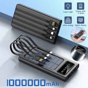 Super 1000000mAh 4 USB Portable Charger Solar Power Bank Backup For Cell Phone