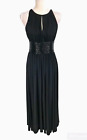 JS BOUTIQUE Womens Maxi Prom Dress Size 6 Black Jersey Beaded Waist Stretch 326P