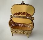 Antique Amber Tinted Jewelry Box