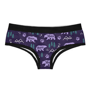 Womens Mama Bear Panties Cute  Print Wild Animal  Underwear for Mom