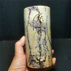 TOP 747gNatural Colored Chinese Painting Agate Crystal Pen Container WD1345